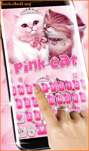 Cute Pink Lovely Cat Keyboard Theme screenshot