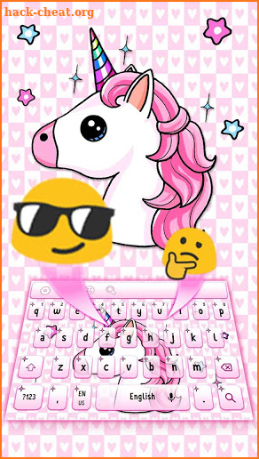 Cute Pink Unicorn Keyboard screenshot