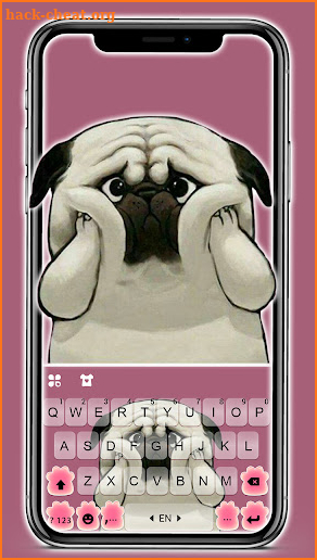 Cute Pug Puppy Keyboard Background screenshot