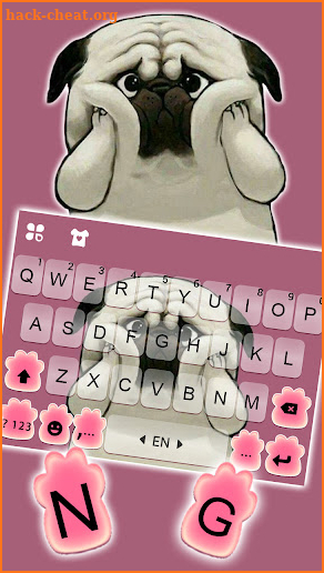 Cute Pug Puppy Keyboard Background screenshot