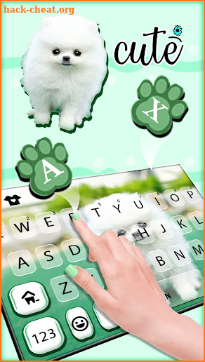 Cute Puppy White Keyboard Background screenshot