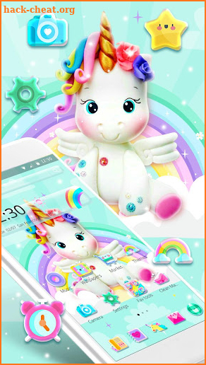 Cute Rainbow Unicorn Launcher Theme screenshot