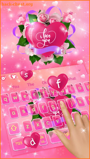 Cute Romantic Love Heart Keyboard Theme screenshot