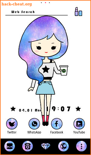 Cute Wallpaper Galaxy Girl Theme screenshot