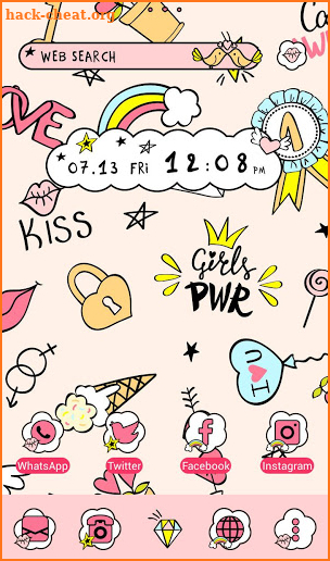 Cute Wallpaper Girly Graffiti Theme screenshot