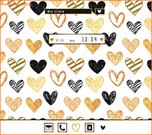 Cute Wallpaper Gold & Black Hearts Theme screenshot