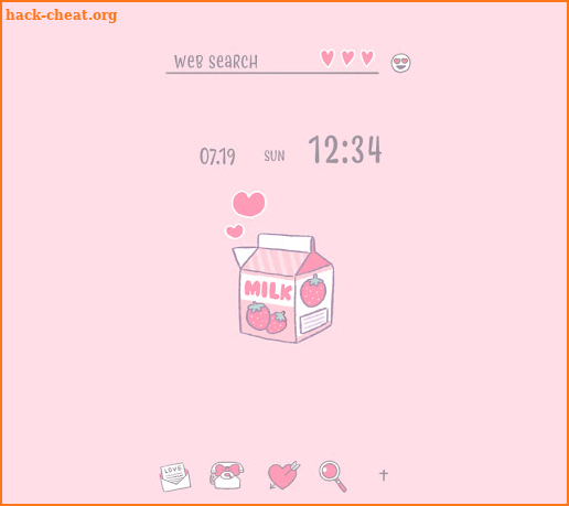 Cute Wallpaper Hearty Milk Theme screenshot