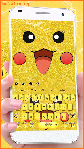 Cute yellow Mouse Cartoon Keyboard Theme🐹 screenshot