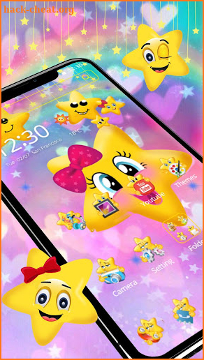 Cute Yellow Star Emoji Theme screenshot