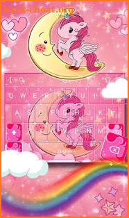 Cuteness Pink Cartoon Unicorn Keyboard Theme screenshot