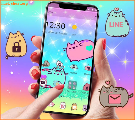 Cuteness Pusheen Cat Cartoon Theme screenshot