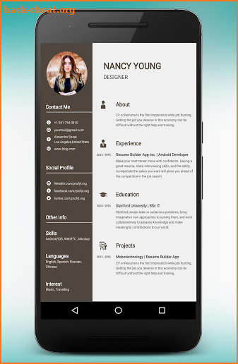 CV Maker Resume Builder PDF Template Format Editor screenshot