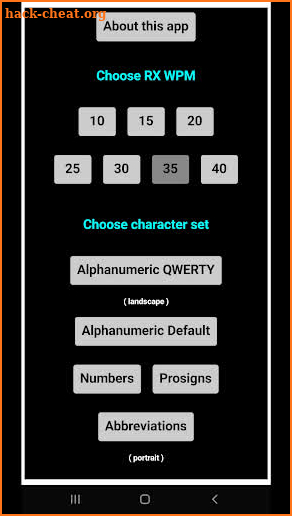 CW Morse Code Trainer RX screenshot