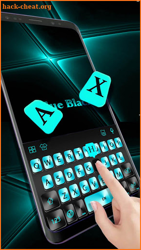 Cyan Metal Keyboard Theme screenshot