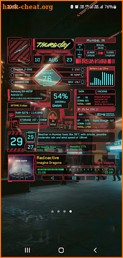 Cyberpunk KWGT Widget screenshot
