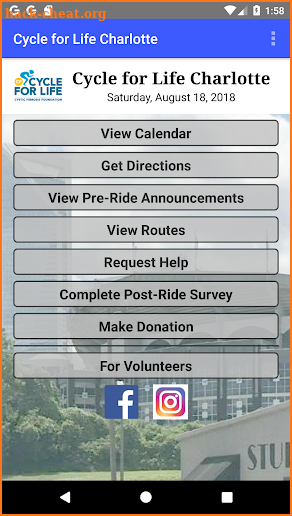 Cycle for Life Charlotte screenshot