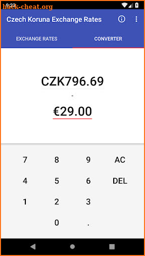 Czech Koruna Exchange Rates screenshot