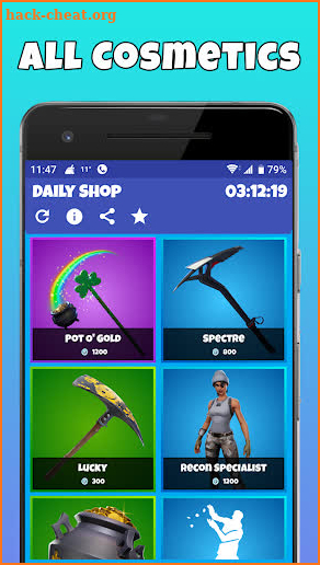 Daily item shop rotation for Battle Royale screenshot