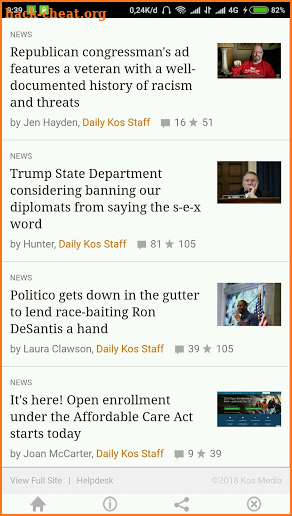 Daily Kos screenshot