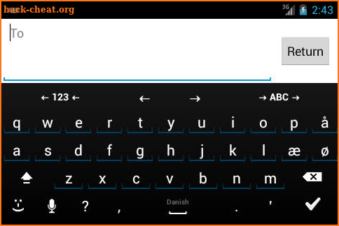 Danish for AnySoftKeyboard screenshot