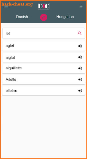 Danish - Hungarian Dictionary (Dic1) screenshot