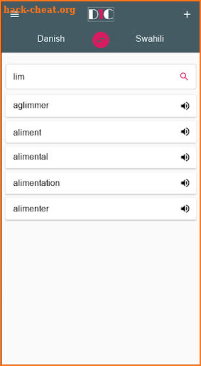Danish - Swahili Dictionary (Dic1) screenshot