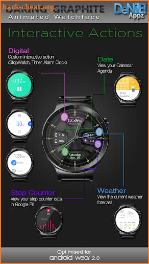 Daring Graphite HD Watch Face screenshot