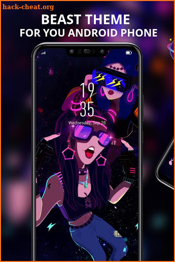 Dark Colorful Club Singing Girl redmi 6A Theme screenshot