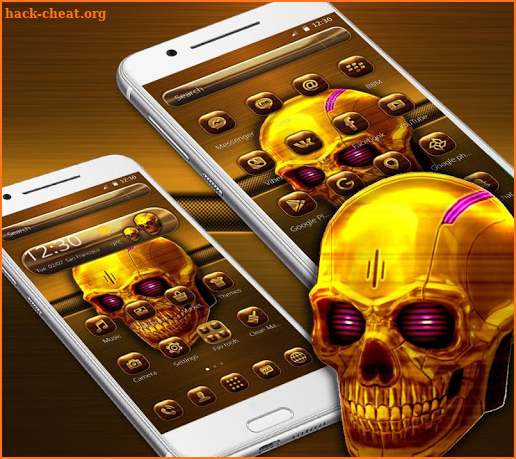 Dark Golden Skull Theme screenshot