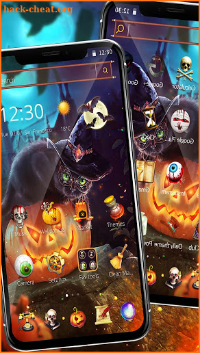 Dark Halloween Cat Theme screenshot