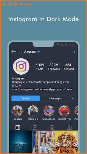 Dark mode for Instagram, night mode activator screenshot