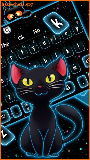 Dark Neon Kitty Keyboard Theme screenshot