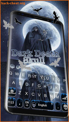 Dark night Death skull Keyboard Theme screenshot