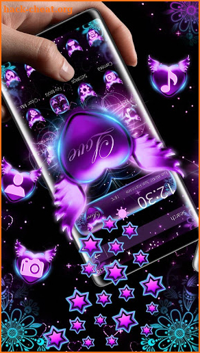 Dark Purple Heart Love Gravity Theme screenshot