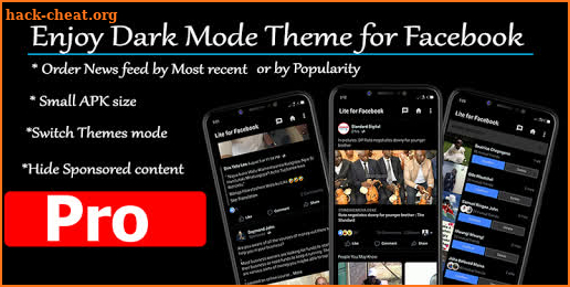 Dark Theme Pro for Facebook screenshot