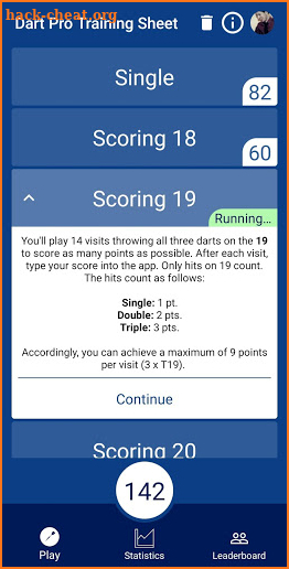 Dart Pro Training Sheet screenshot