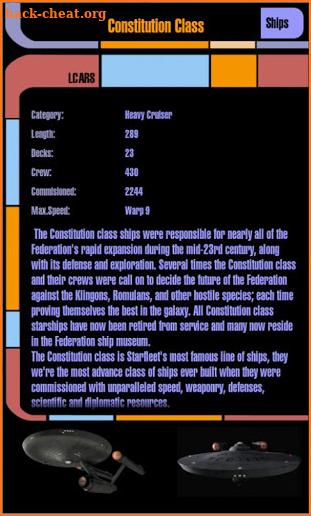 Database for Star Trek Ships screenshot