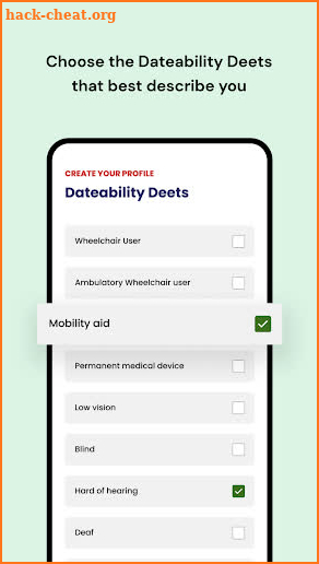 Dateability screenshot