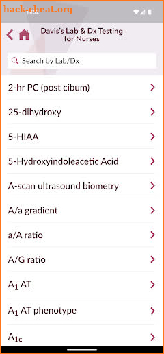 Davis Lab and Diagnostic Tests screenshot