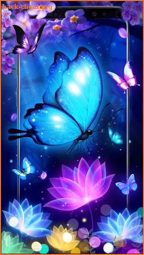 Dazzle Neon Butterfly Theme screenshot