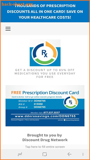 DDNcard - FREE Prescription Discount Card screenshot