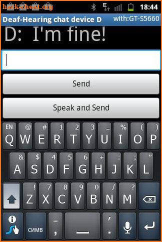 Deaf - Hearing chat device D screenshot