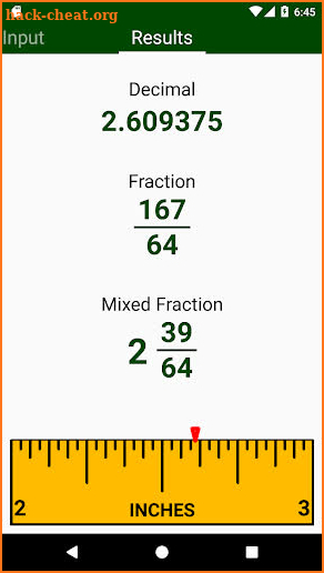 Decimal to Fraction Converter Calculator screenshot