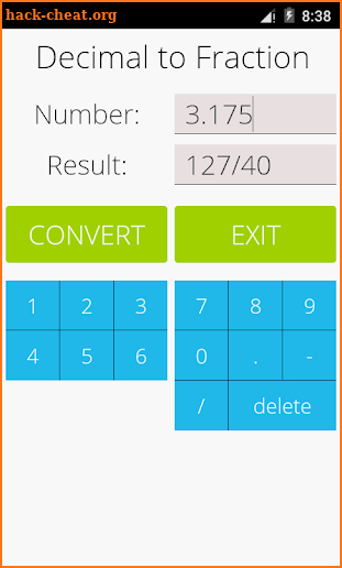 Decimal to Fraction Pro screenshot