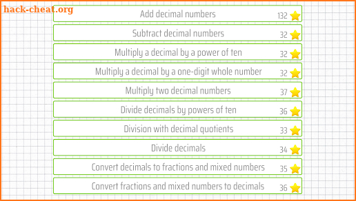 Decimals - Fifth grade Math skills screenshot