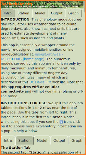 Degree-Day Models at uspest.org screenshot