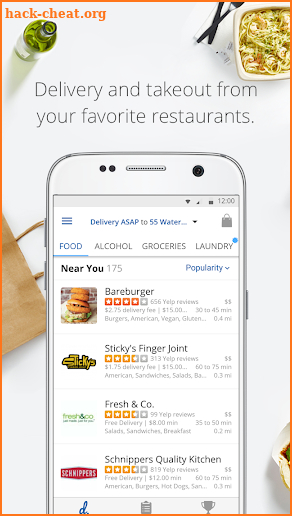 delivery.com: Order Food, Alcohol & Laundry screenshot