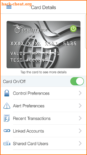 Deseret First CU CardHub screenshot