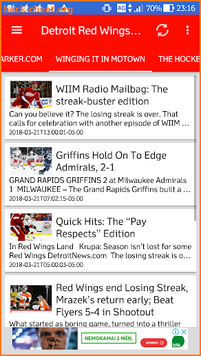 Detroit Red Wings All News screenshot