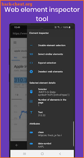 Dev Browser: Proxy, JS Console, Web Edit Inspect screenshot